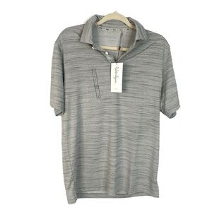 Walter Hagen golf Men’s Clubhouse Striation Pique Polo light Grey Size S NWT